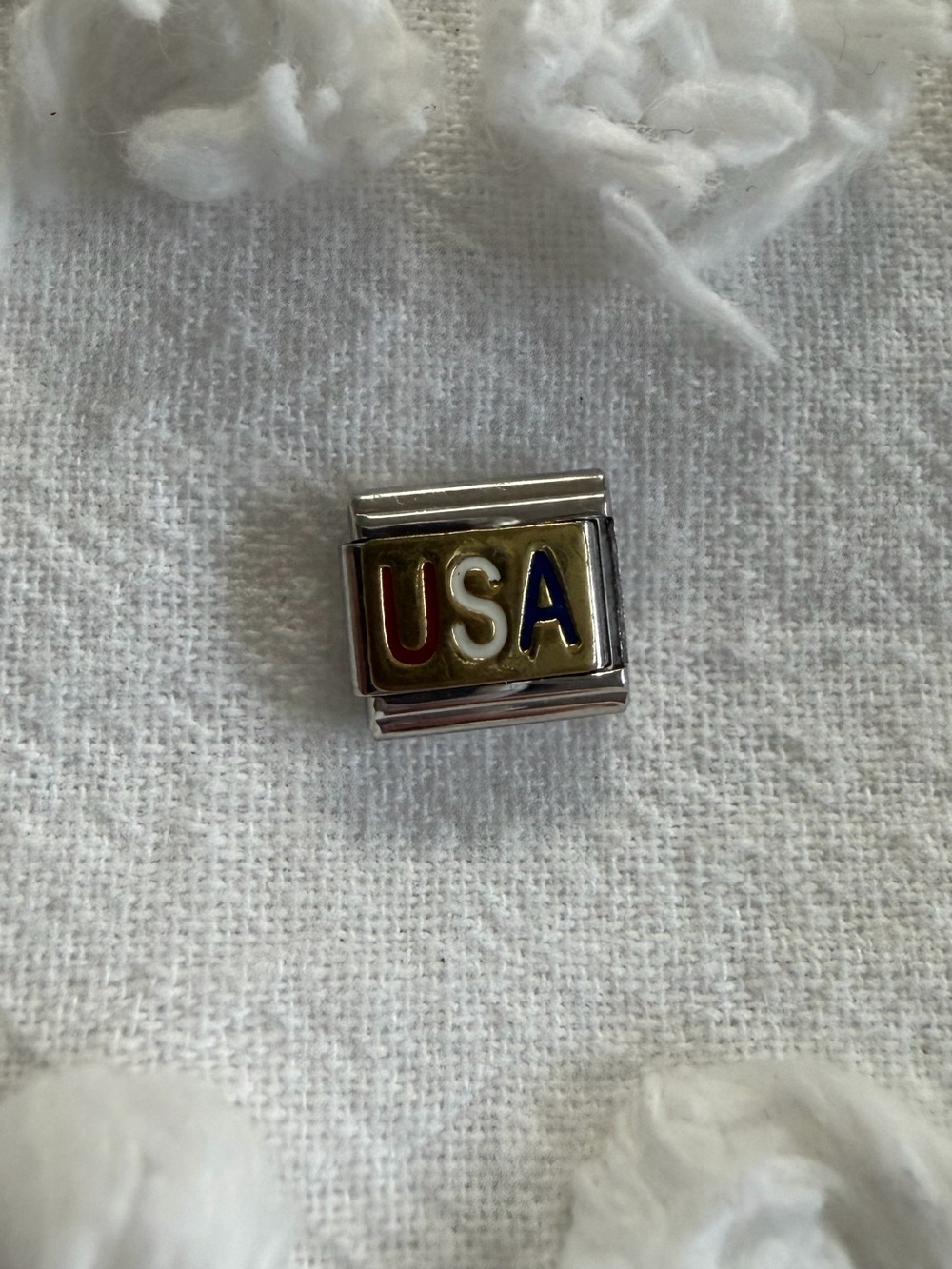 9mm enamel USA Italian charm